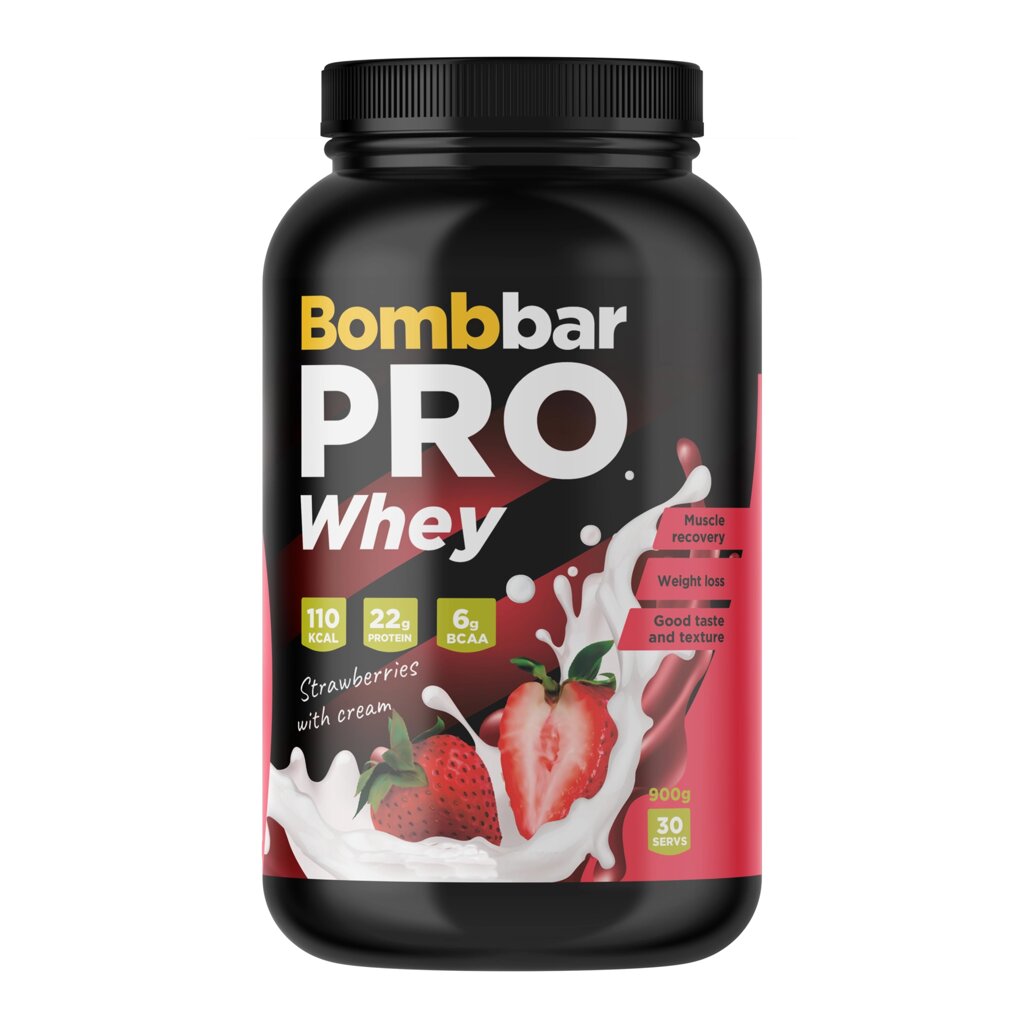 Whey Protein Pro - Клубника со сливками (900 г) - фото