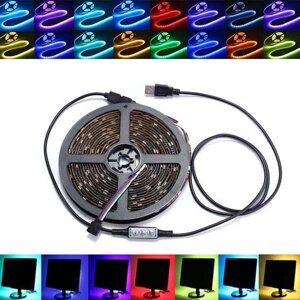 0,5 / 1/2/3/4 / 5M Non-водонепроницаемый USB RGB SMD5050 LED полосы света ТВ фоновое освещение Лампа Набор DC5V