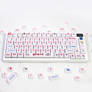 126 клавиш граффити PBT Keycap Set XDA Profile Sublimation Cute Anime Custom Keycaps для Механический клавиатур