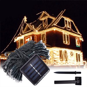 12M 100LED Солнечная Powered Fairy String Light Christmas Holiday Party На открытом воздухе Сад Decor