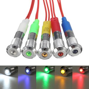 12V 6mm Водонепроницаемы LED Светодиодный индикатор предупреждающего сигнала панели приборов для Авто Лодка