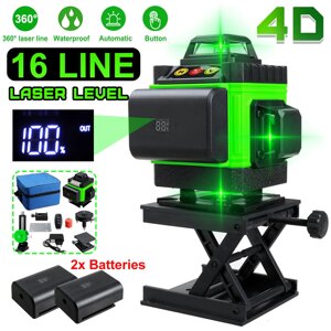 16 линий 4D Лазер Уровень, зеленый Лазер Линия, самовыравнивающаяся, горизонтальные линии и 360-градусный вертикальный к