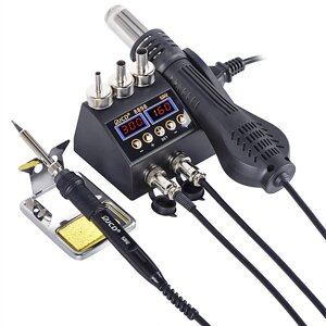 2 in 1 750W 220V/110V Soldering Station Hot Air Gun Heater LCD Digital Display Паяльник Welding Rework Station for Cell-