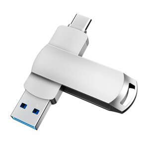 2 в 1 Type-C USB 3.0 USB Flash Диск мини-памяти Высокоскоростной 32GB 64GB 128 ГБ 256 ГБ Металлический портативный диск