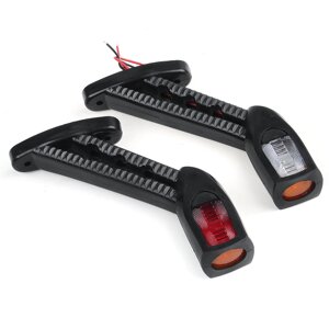 2PCS 24V LED боковые габаритные огни контур Лампа красный белый Ambe для Авто грузовой прицеп