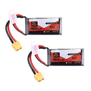 2Pcs ZOP power 11.1V 1500mah 40C 3S lipo батарея XT60 plug