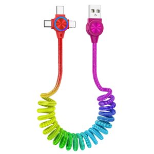 3A 3IN 1 USB-A до IP/Type-C/Micro USB -кабельный кабельный кабельный кабельный кабельный кабель.