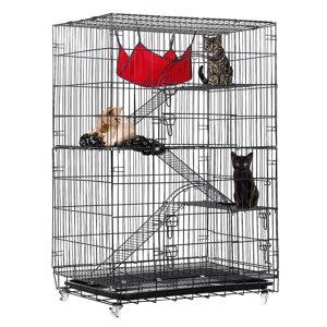 4-ярусная клетка PawGiant Кот, Кот манеж, конура для шиншиллы, крыса Коробка, клетка-вольер с лестницами, платформами, к