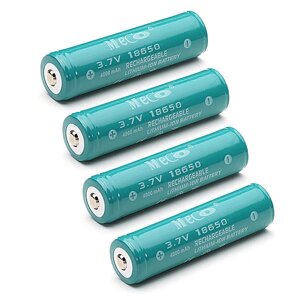 4шт Меко 3.7 4000mAh аккумуляторный защищеный 18650 литий-ионный аккумулятор батарея