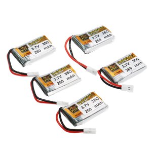 5 X ZOP Power 3.7V 260mAh 35C Lipo Батарея Белый штекер для РУ Квадрокоптер