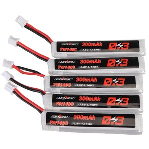 5Pcs URUAV 3.8V 300mah 70C / 140C 1S lipo батарея PH2.0 разъем для eachine trashcan snapper6 7 mobula7