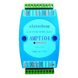 AMPTI04 DC 12V 24V 4AIPT100 RTD Датчик до RS485 Модуль коллектора температуры Платиновый коллектор термосопротивления