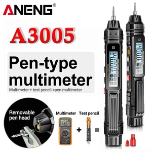 ANENG A3005 цифровой Мультиметр Ручка Тип 4000 отсчетов профессиональный метр бесконтактный автоматический тестер диодов