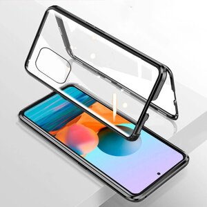 Bakeey для Xiaomi Redmi Note 10/Redmi Note 10S Чехол 2 в 1 Магнитный флип, двустороннее закаленное стекло, металлическое