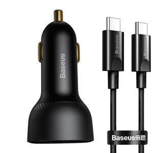 Baseus 100 Вт 2-портовый USB PD Авто Адаптер зарядного устройства 100 Вт USB-C PD QC4.0 30 Вт QC3.0 Поддержка AFC FCP SC