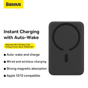 Baseus 20W 10000mAh Magnetic Mini Wireless Fast Charge Power Bank для iPhone 13 Pro Max для Samsung Galaxy Note S21 ultr