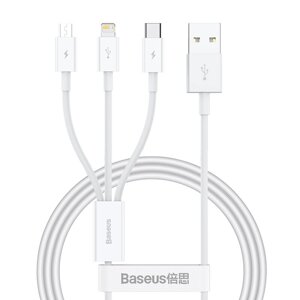 Baseus 3.5A USB-A to IP/микро/Type-C Кабель для быстрой зарядки и передачи данных Луженый Медь Core Line 0.5M/1M Long дл