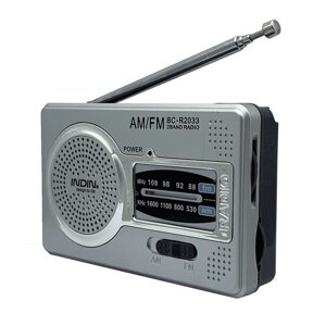 BC-R2033 Двойной AM/FM Стандарты Карманный Радио Встроенный выдвижной динамик Антенна Портативный мини-наушник Радио При