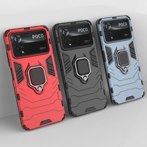 Бейки для Xiaomi POCO X4 PRO 5G Armor Противоударный магнитный с 360-градусным вращением Держатель для кольца на палец П