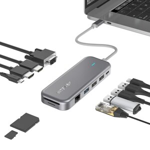 Blitzwolf BW-TH11 концентратор данных USB-C 11-в-1 с двумя портами HDMI 4K @ 30 гц 1080P порт VGA 60 гц USB3.0 USB2.0 1