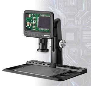 Цифровой микроскоп 1600X 12MP камера Датчик Микроскоп для монет 7 дюймов Touch LCD Микроскоп с проводным подключением Ди