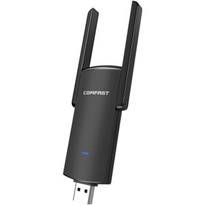 Comfast WiFi Приемник Сетевая карта USB Wifi Адаптер 1300 Мбит/с RTL8812BU Dual Стандарты 2,4 ГГц/5,8 ГГц для ПК Черный