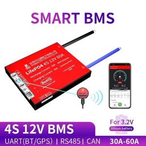 DALY BMS 4S 12 в 30A 40A 50A 60A smart батарея плата защиты 3,2 в 18650 BMS lifepo4 BMS с bluetooth UART RS485 CAN функц