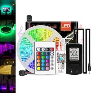 DC12V 24W Smart SMD3528 RGB 300LED Полоса света + 24 ключа IR Дистанционное Управление + WiFi контроллер + блок питания