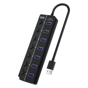 DM CHB072 7 в 1 USB2.0 Сплиттер Док-станция USB2.0 * 7 Многопортовый концентратор для портативных ПК