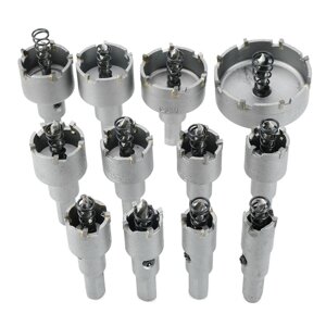 Drillpro 12pcs 15mm-50mm Отрезной пила Alloy Drill Bit Set for Wood Metal Cutting