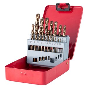 Drillpro M35 Cobalt Сверло Set HSS-Co Jobber Length Twist Сверлоs with Metal Case for Stainless Steel Wood Metal Drillin