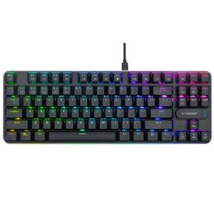 E-element Z66 Механический Клавиатура 87 клавиш RGB USB Проводной NKRO Низкопрофильный переключатель Горячая замена Двой