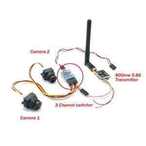 EWRF FPV dual камера system 1000TVL CMOS mini two камераs + 5.8ghz 600mw 40CH VTX + 3CH switch support PMW for RC racing