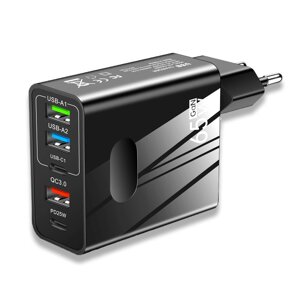 [GaN Tech] 65 Вт 5-портовое зарядное устройство USB PD 3USB+2PD Адаптер настенного зарядного устройства для быстрой заря
