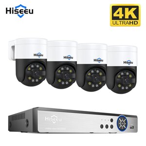 Hiseeu 16CH NVR 4MP/8MP PoE PTZ-наблюдение камера Цвет системы ночного видения Двустороннее аудио Обнаружение человека Н