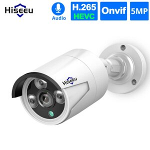 Hiseeu HB615 H. 265 5MP Безопасность IP камера POE ONVIF На открытом воздухе Водонепроницаемы IP66 CCTV P2P Видео камера