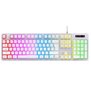 HXSJ 104 Key RGB с подсветкой Gaming Клавиатура USB Проводное подключение Поддержка 25 бесконфликтных клавиш для геймеро