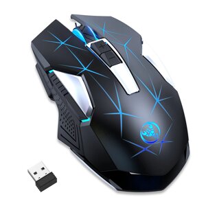 HXSJ T300 2.4G Wireless Gaming Мышь 7 Кнопки Регулируемый 1000–2400 точек на дюйм LED Дыхательный свет Перезаряжаемый Мы