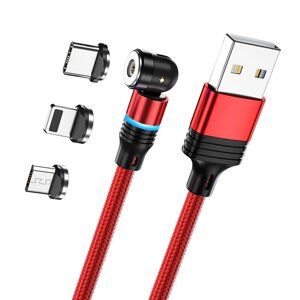 Кабель для зарядки 2.4A от USB-A до Type-C/Micro/iP Медь Core Line 1M/длина 2 м для iPhone 12 13 14 14Pro для Huawei Mat