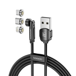 Кабель Туки TQ-X43 3A USB-A к iP/Type-C/Micro USB для быстрой зарядки и передачи данных Медь Core Line 1M/2M Long для iP