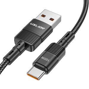 Кабель УСЛИОН 7A 100 Вт от USB-A до Тип-C для быстрой зарядки и передачи данных Медь Core Line 1M/длина 2 м для Huawei M