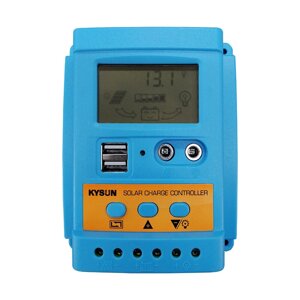 Контроллер заряда от солнечной батареи PWM MPPT 10A/20A/30A LCD Дисплей 12 В/24 В, два USB-порта