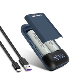 Lumintop PD2 2 в 1 USB-C Батарея зарядное устройство портативный телефон внешний аккумулятор два слота для 18650 21700 2