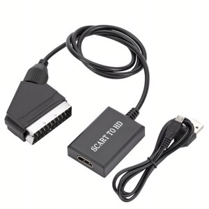 MnnWuu HD Scart в HDMI конвертер Scart в HDMI Broom Head Switching Video Converter Разрешение 1080