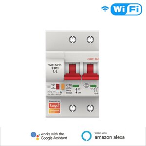 MoesHouse Tuya 80A 2P Smart WiFi автоматический выключатель приложение Дистанционное Управление настройка расписания гол