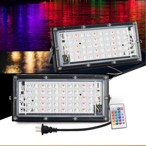 На открытом воздухе Водонепроницаемы 220 В 50 Вт RGB LED Прожектор Сад Точечный светильник для патио Ландшафтный свет Ди