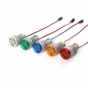 NIN AD101-22AM 0-100A 22MM Mini LED Цифровой амперметр 5 доступных цветов Круглая панель Измеритель тока Тестер Контрол