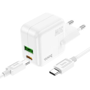 НОСО C111A Двухпортовый PD 30 Вт QC3.0 Type-C + USB-адаптер для настенного зарядного устройства с вилкой европейского ст