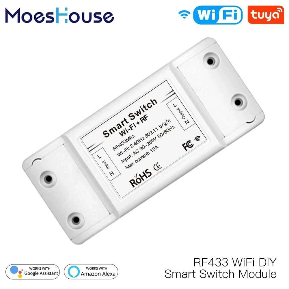 Mouehouse RF433 + WiFi DIY Smart Switch Module RF433 Дистанционное Управление для Smart Automation Smart Life/Tuya Работ - акции