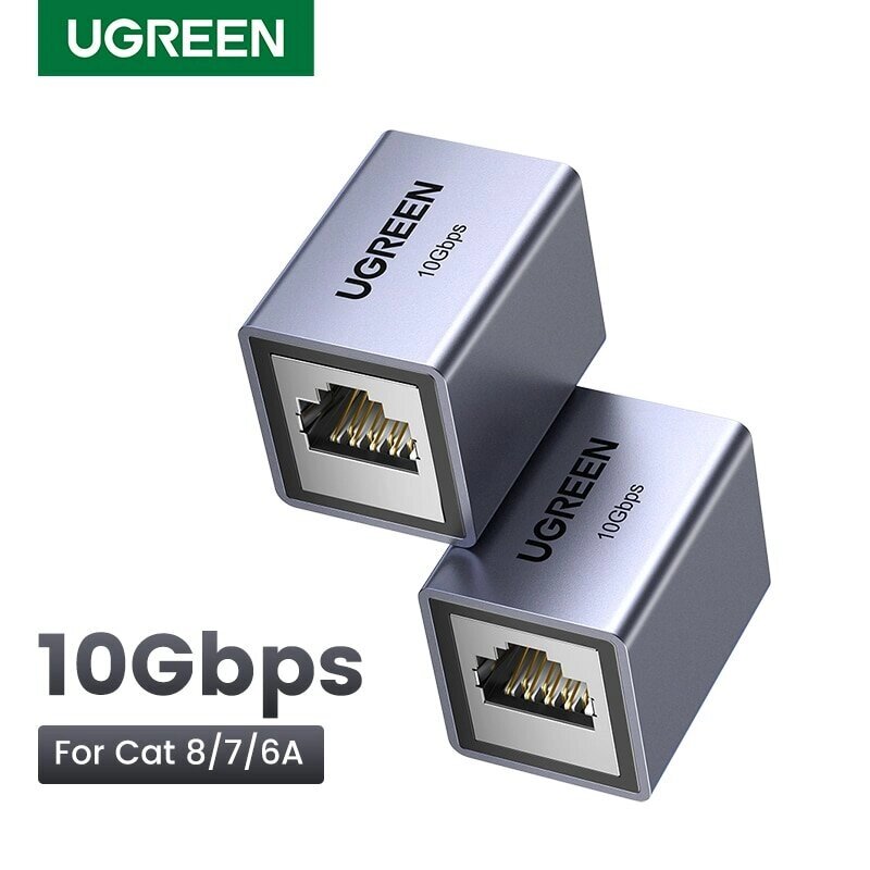 UGREEN RJ45 Коннектор 10 Гбит/с удлинитель сети для Cat8 Cat7 Cat6 Ethernet-кабель-адаптер гигабитный женский к женскому - акции